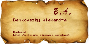 Benkovszky Alexandra névjegykártya